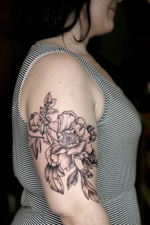  black and white flower tattoos