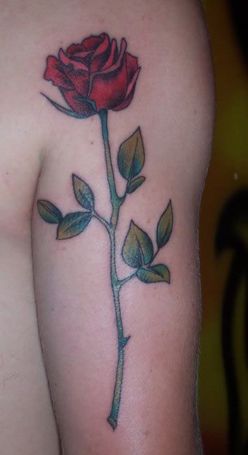  long stem rose tattoo
