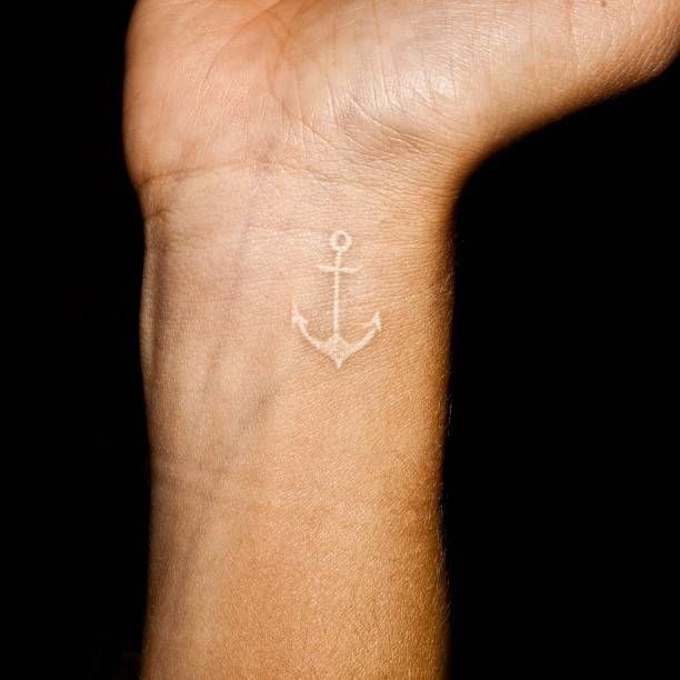 white anchor tattoos