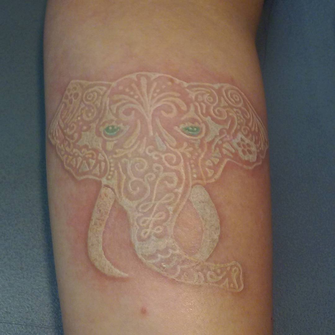 white tattoo elephant