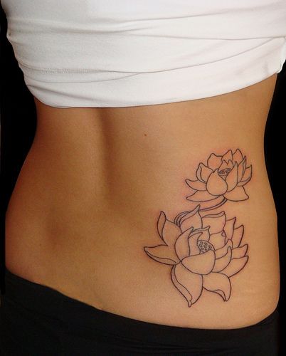  lotus flower tattoo hip