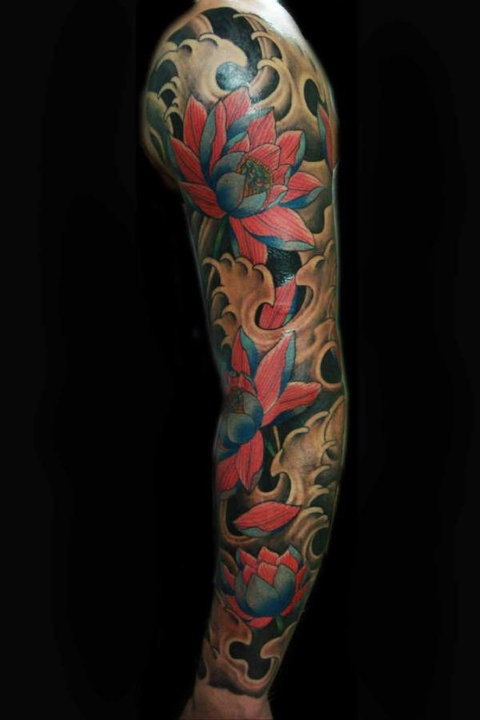 lotus sleeve tattoos