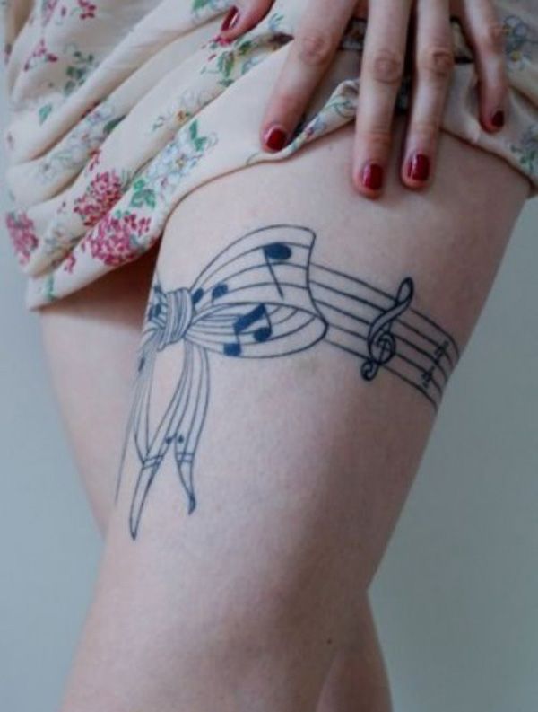  music tattoos thigh