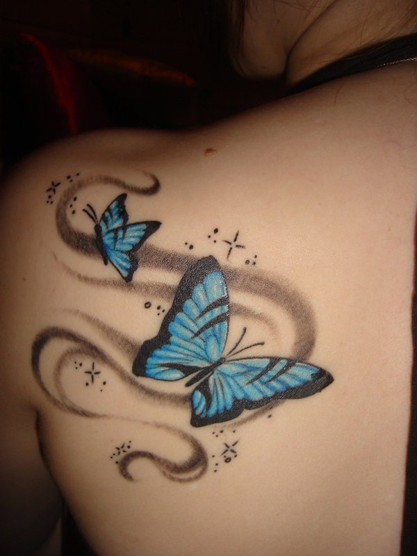  butterfly tattoos on shoulder