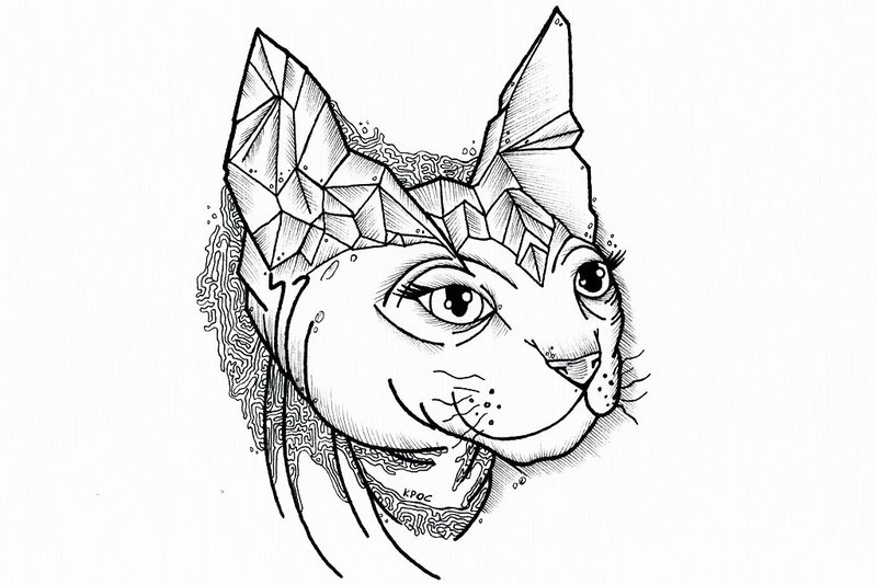  cat tattoo sketch