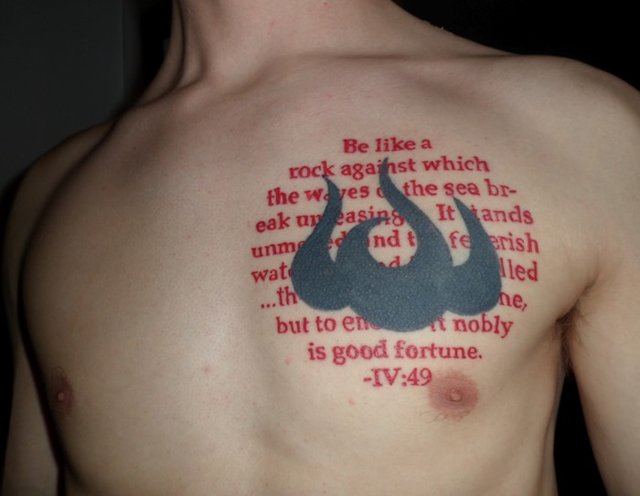  chest tattoos words