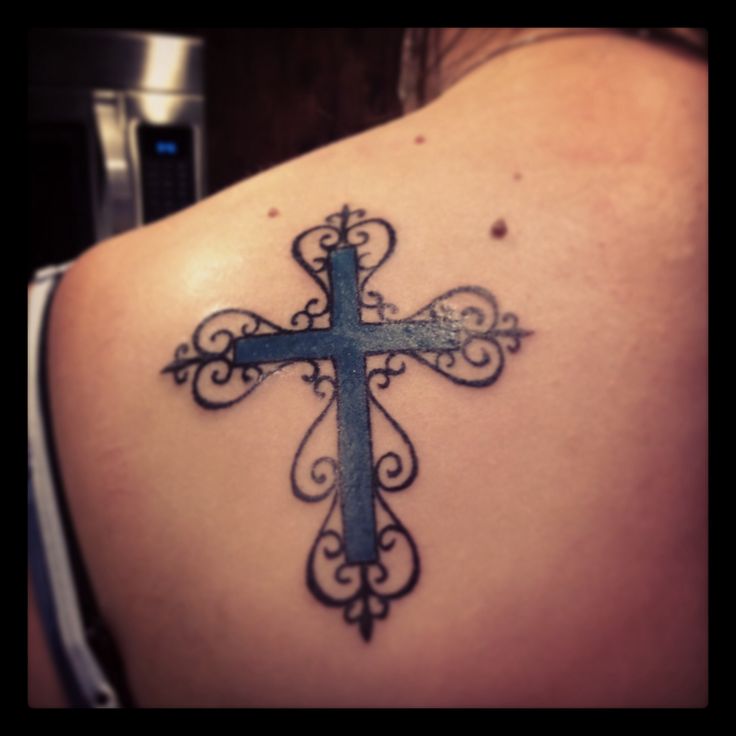 elegant cross tattoos