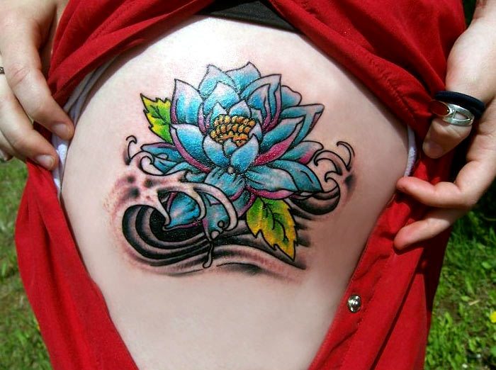 43 lotus flower tattoo thigh