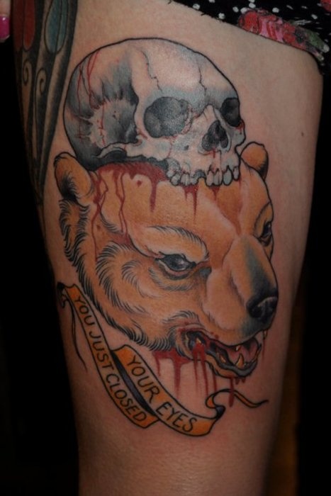  bear skull tattoos