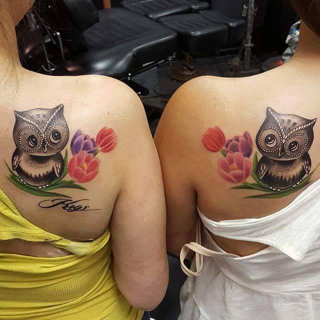  mother daughter owl tattoo