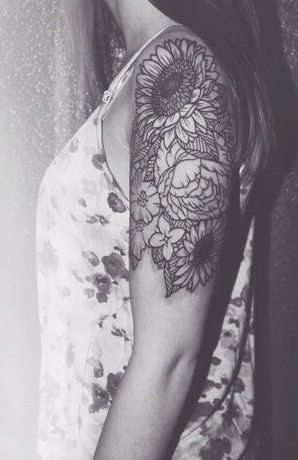  sunflower sleeve tattoos