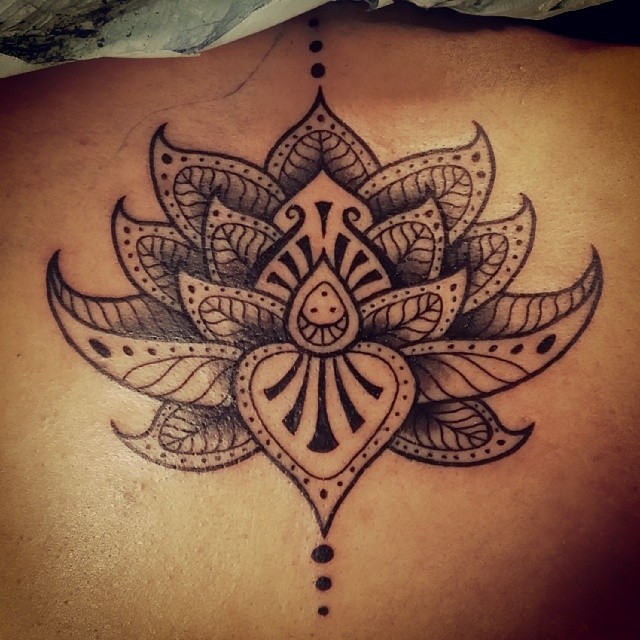  tribal lotus flower tattoo