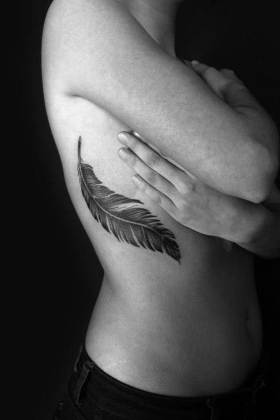  feather tattoo ribs