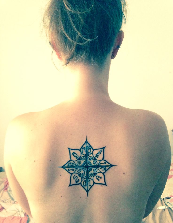  lotus compass tattoo