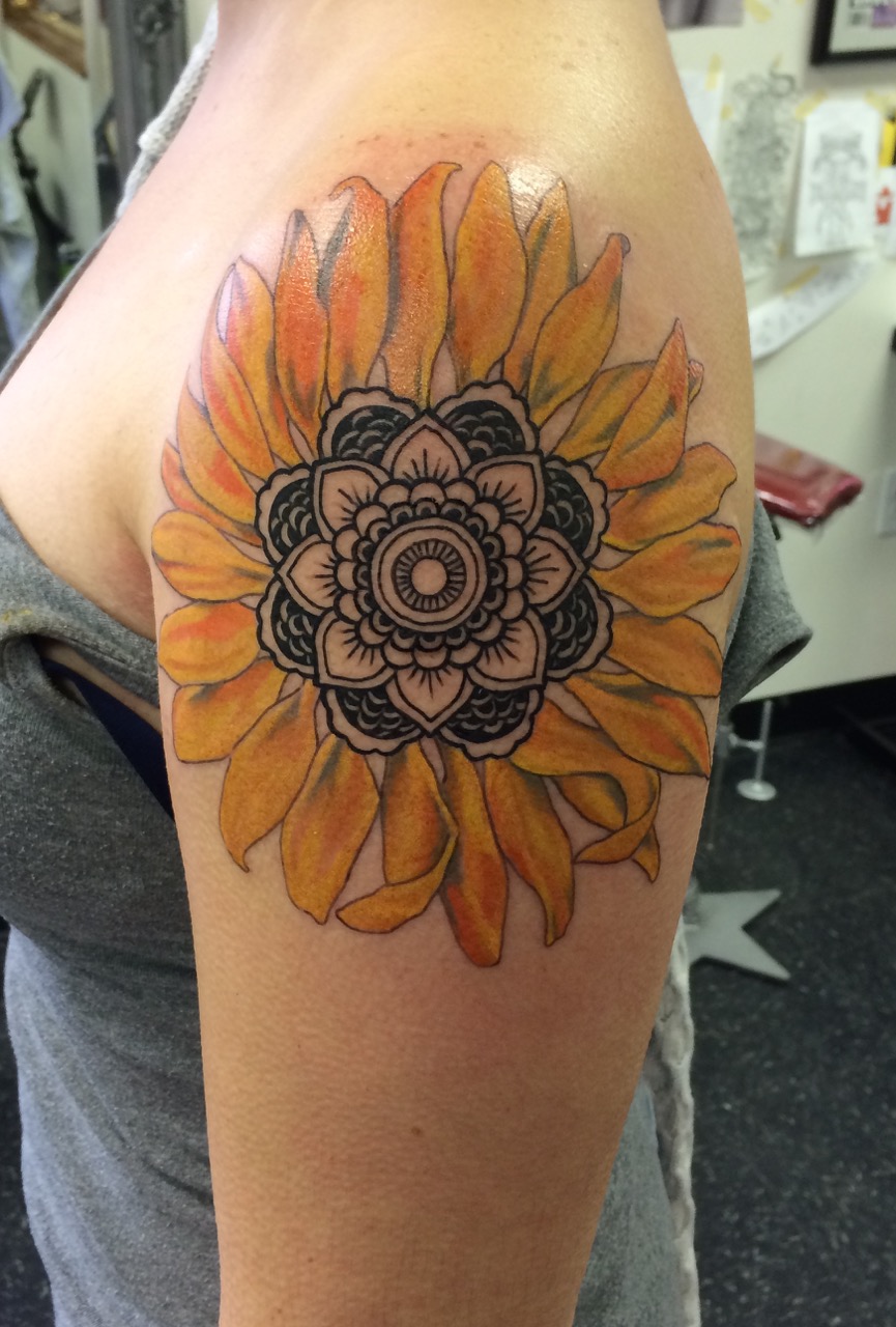  vintage sunflower tattoo