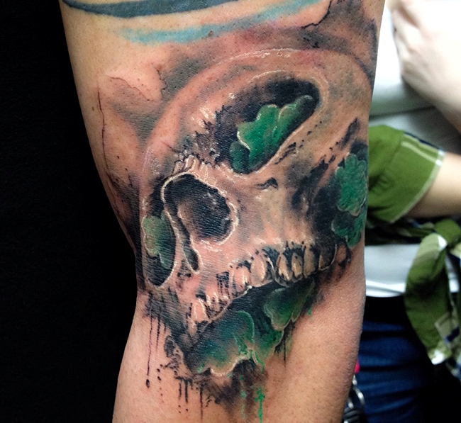  watercolor tattoos skull