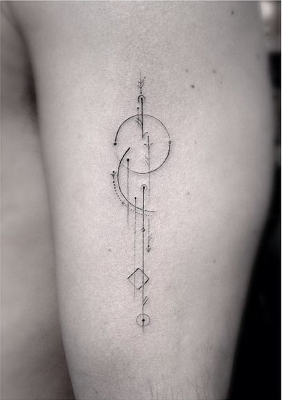  delicate compass tattoo