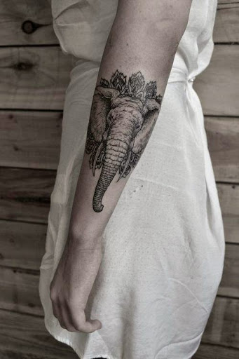 elephant tattoo arm