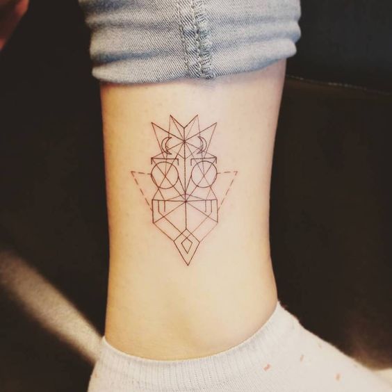geometric ankle tattoos