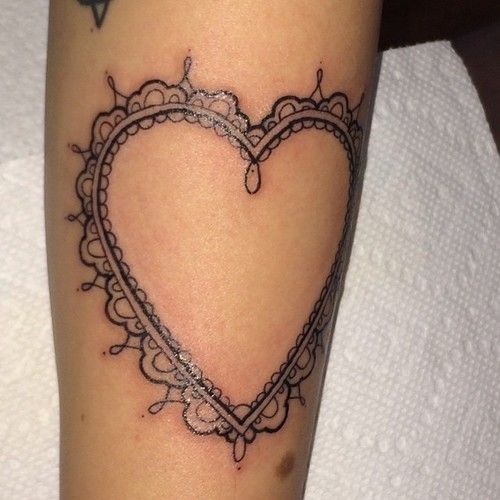 lace tattoo heart