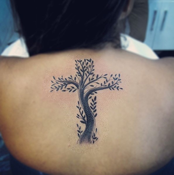 tree cross tattoos