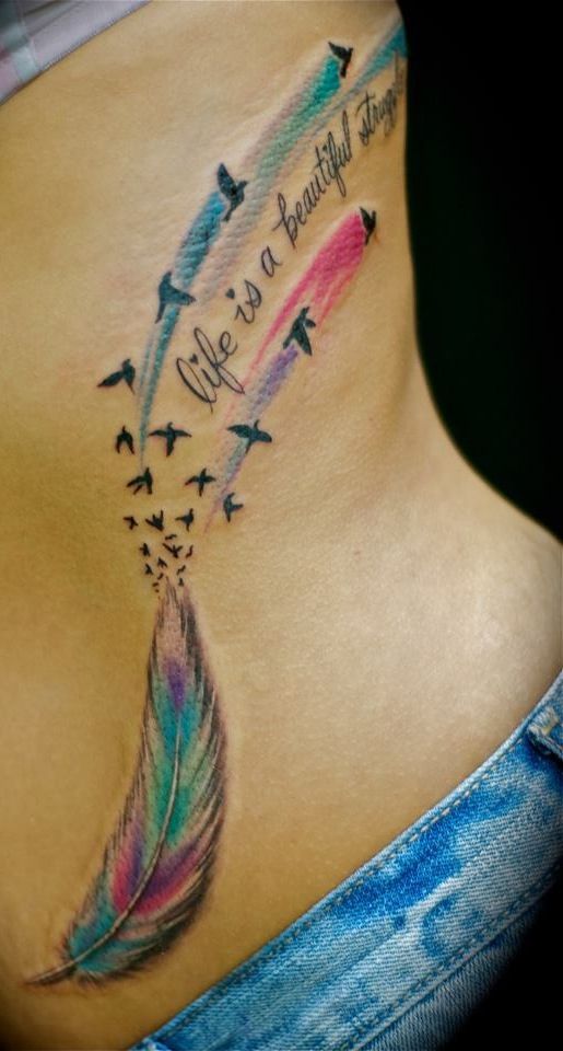  feather tattoo quote