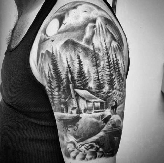  shoulder mountain tattoo