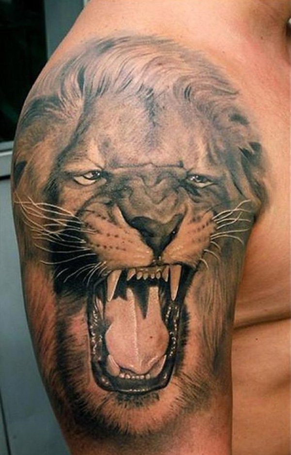  lion shoulder tattoos