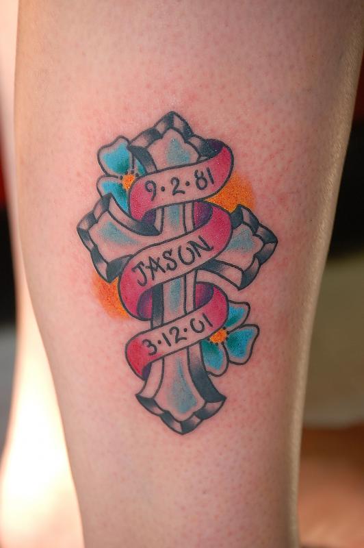  colorful cross tattoos
