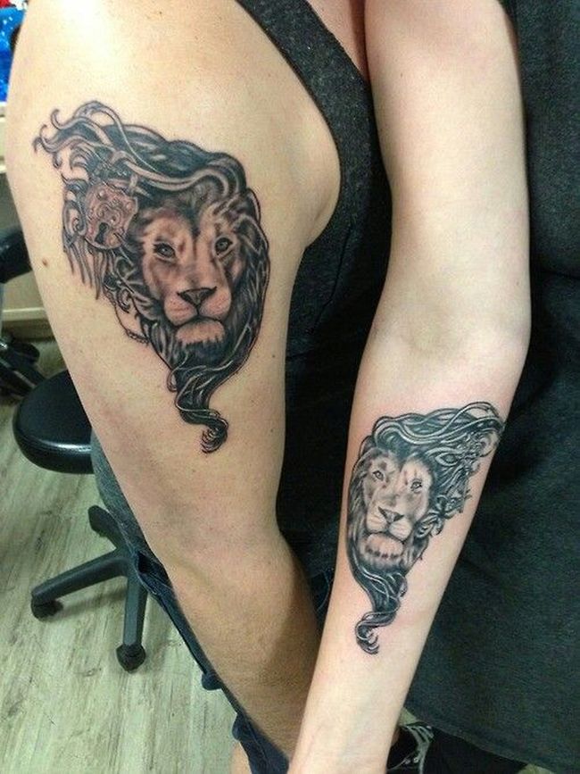  couple tattoos lion