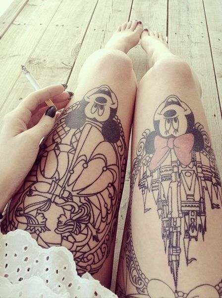 disney tattoos thigh