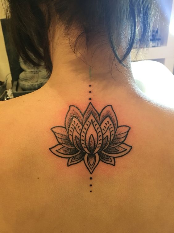  lotus flower tattoo neck