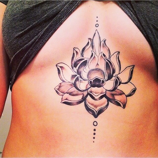lotus sternum tattoo