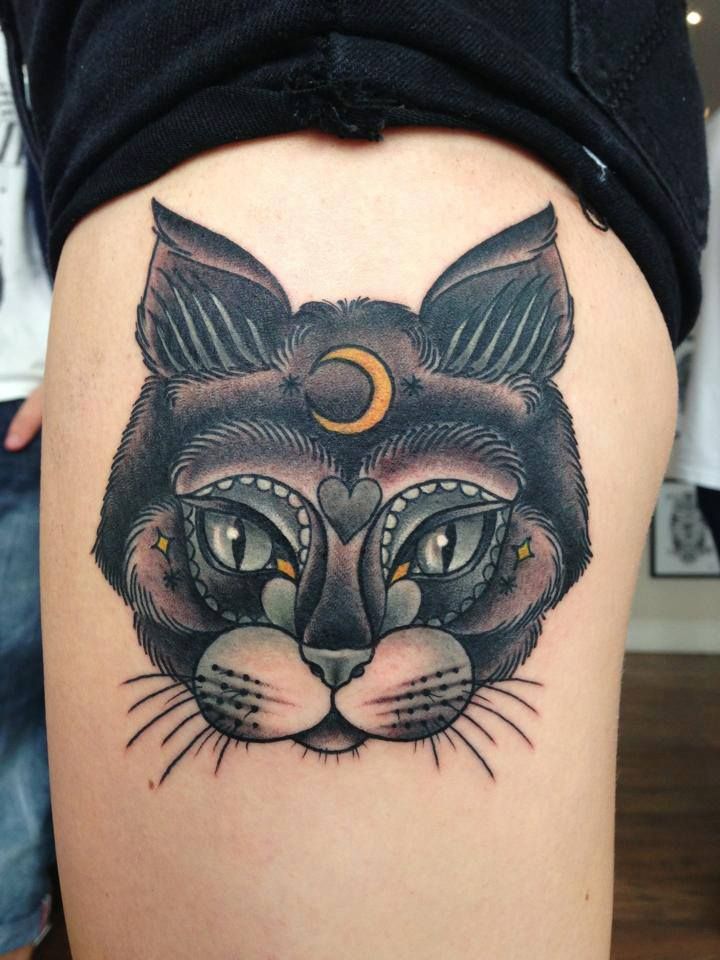 traditional cat tattoo