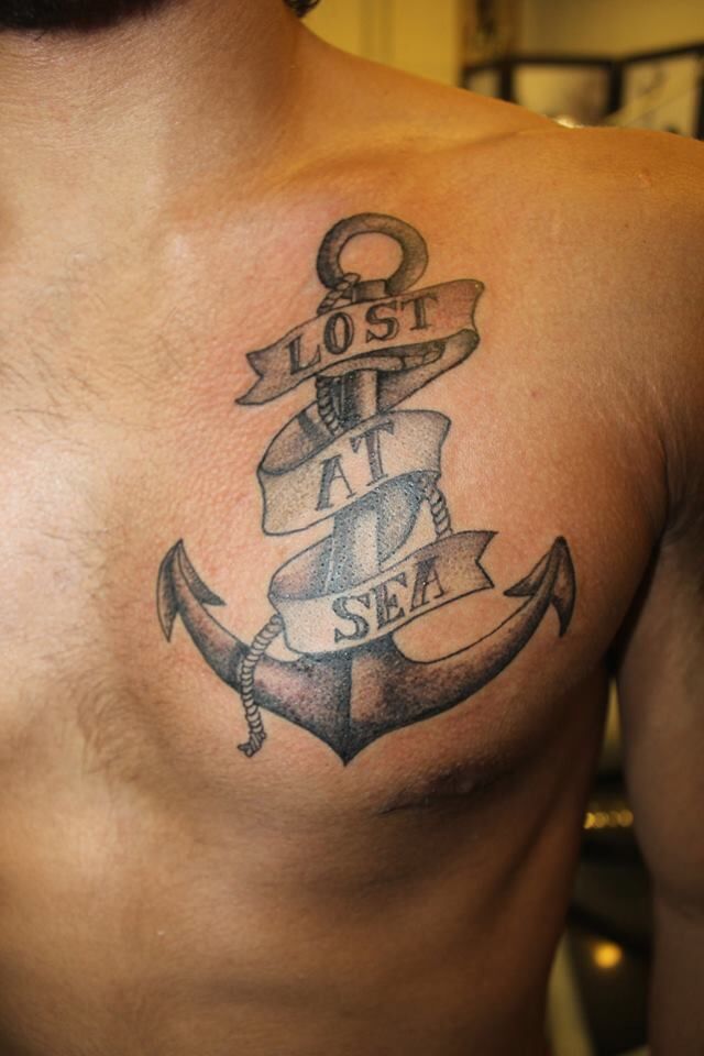 anchor chest tattoos