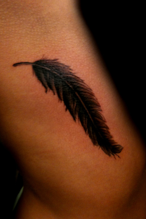  black feather tattoo