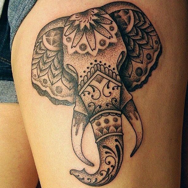  elephant tattoo head