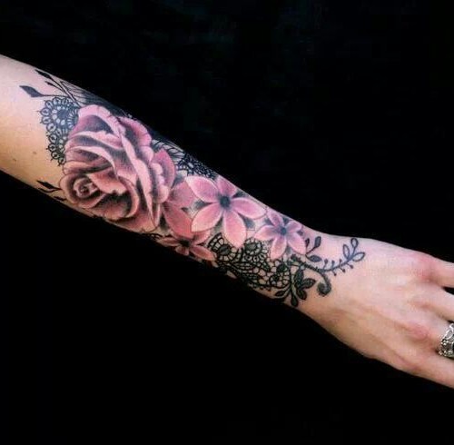  forearm lace tattoo