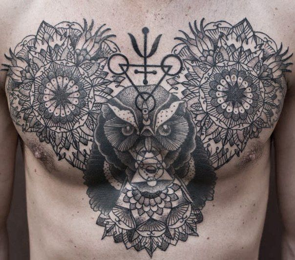  mandala tattoo chest