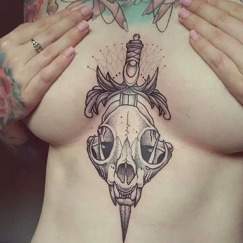  skull sternum tattoo