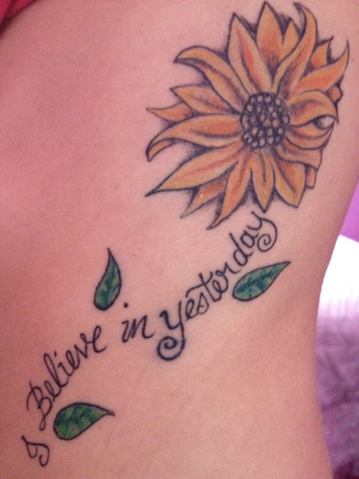  sunflower tattoo with words