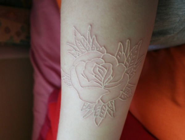  white tattoo rose