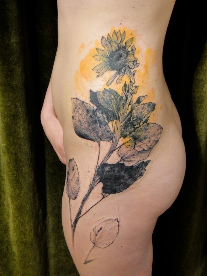  abstract sunflower tattoo