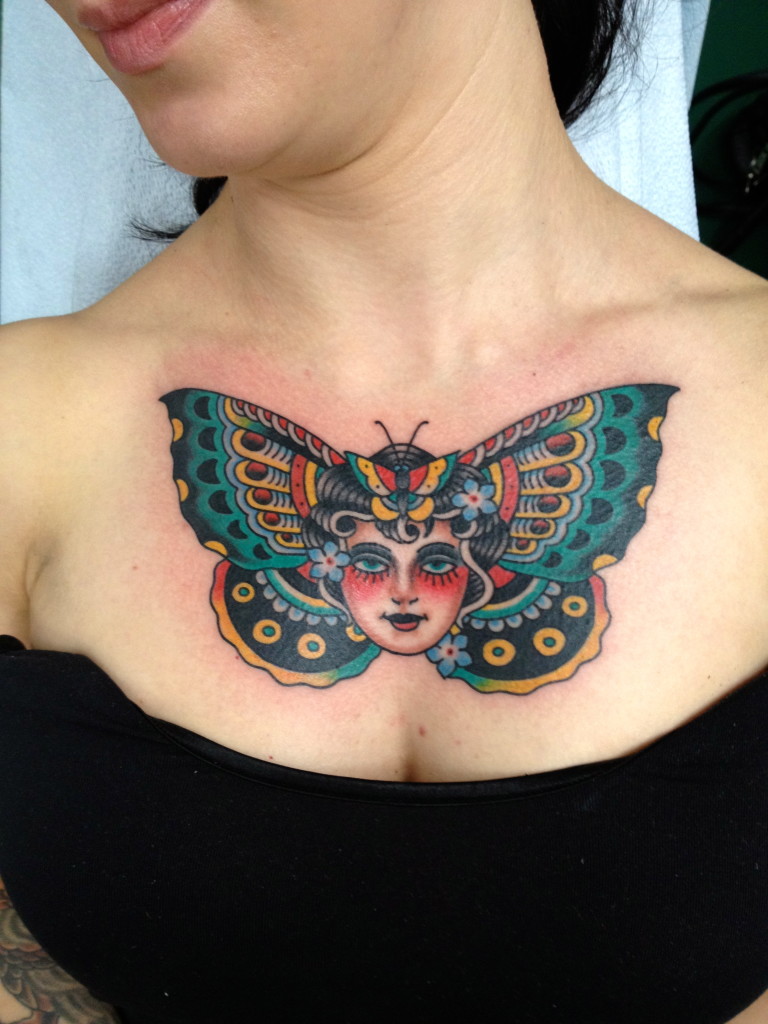  butterfly chest tattoos