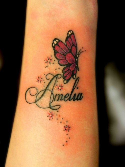 butterfly tattoos with names