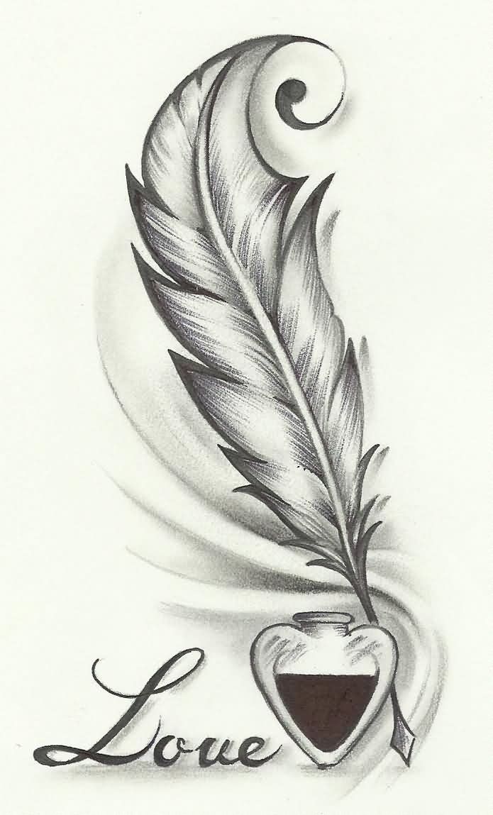  feather tattoo drawing