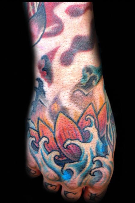 lotus flower tattoo hand