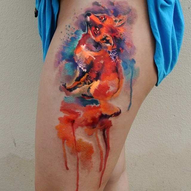  watercolor tattoos fox