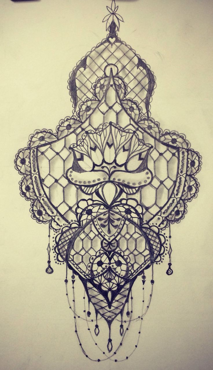  lace tattoo sketch