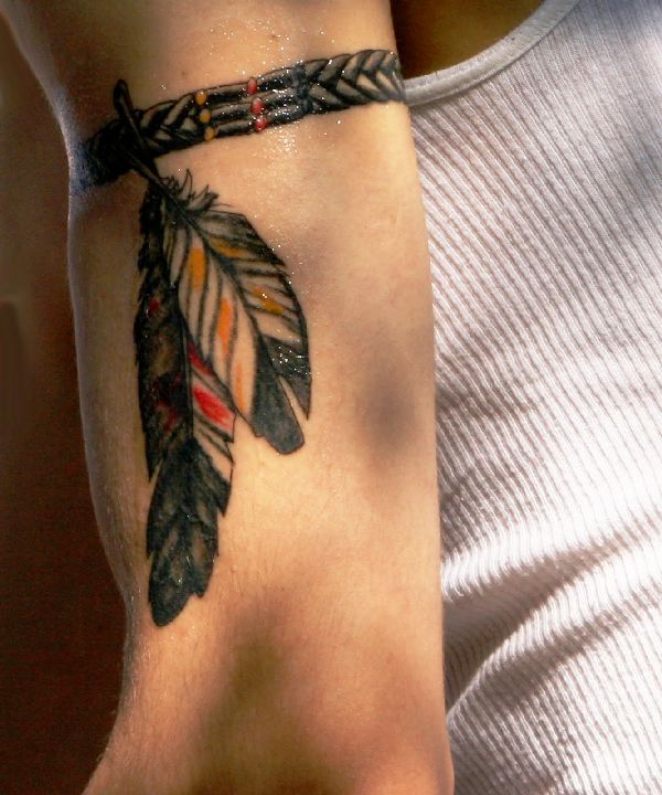 abstract feather tattoo